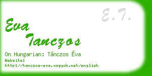 eva tanczos business card